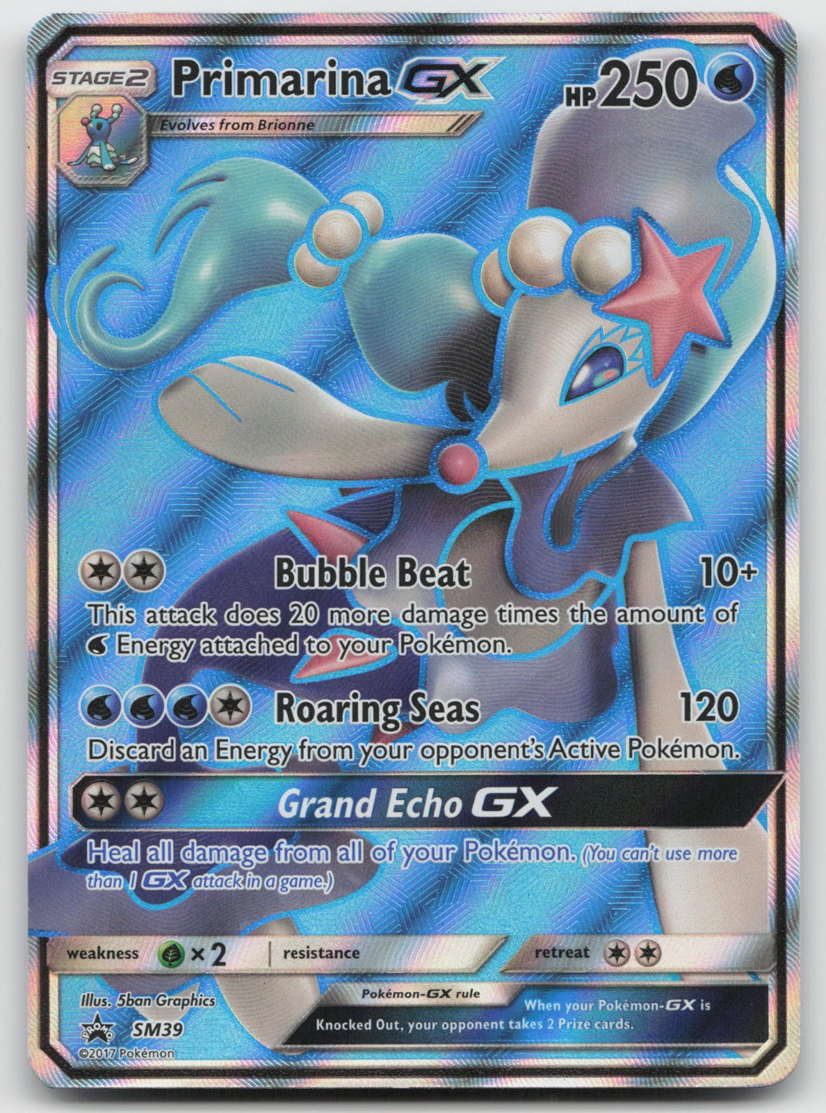 Primarina GX Holo Full Art SM Promo SM39 NM/VLP