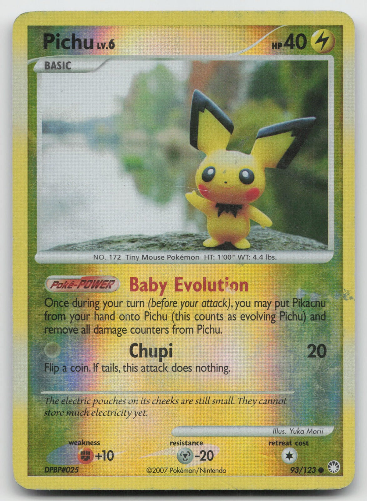 Pichu Common Reverse Holo Mysterious Treasures 93/123 DMG