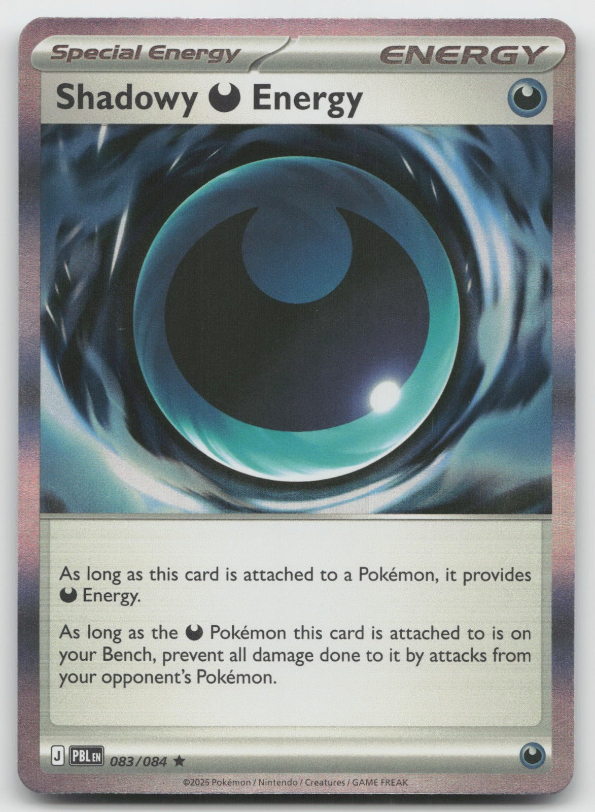 Shadowy Darkness Energy Holo Rare ME05: Pitch Black 083/084 NM
