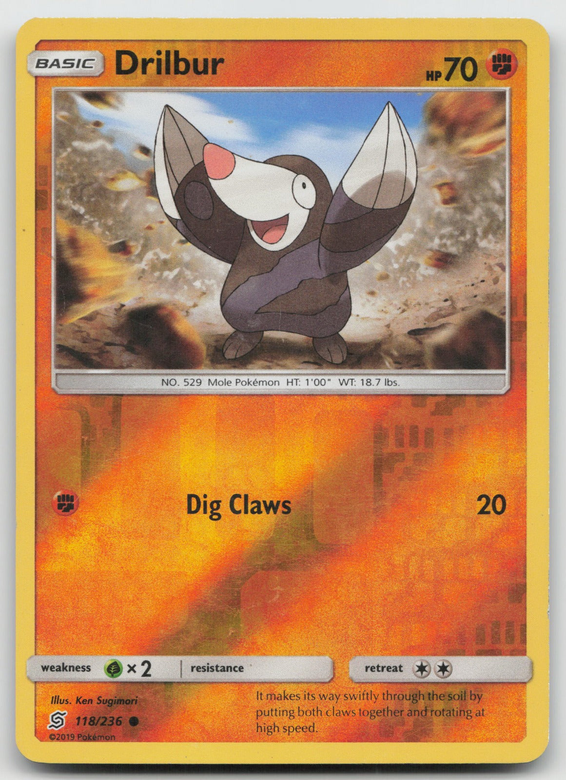 Drilbur Reverse Holo Common SM - Unified Minds 118/236 VLP