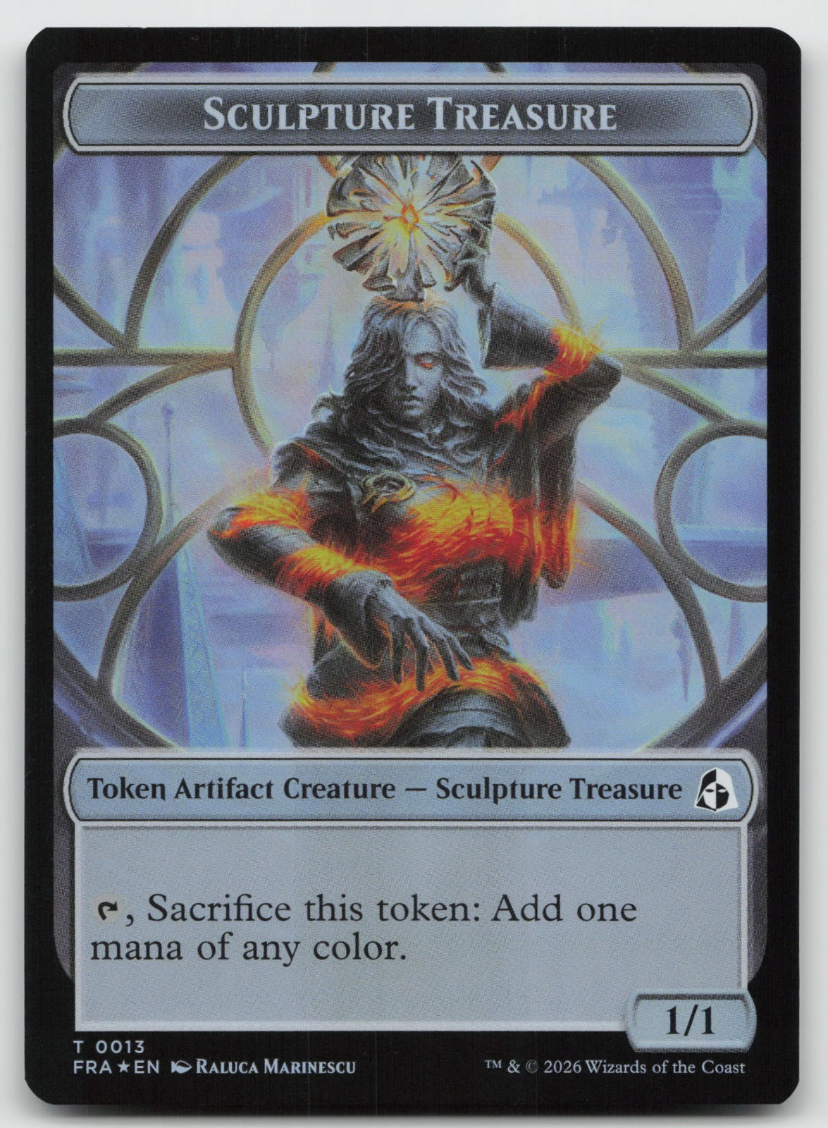 Sculpture Treasure // Beast Double-Sided Token T Foil Reality Fracture 13 / 8 NM
