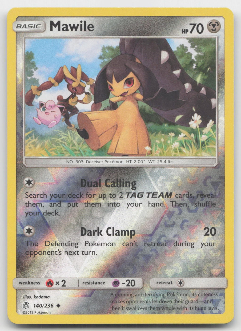 Mawile Reverse Holo Uncommon SM - Cosmic Eclipse 140/236 NM