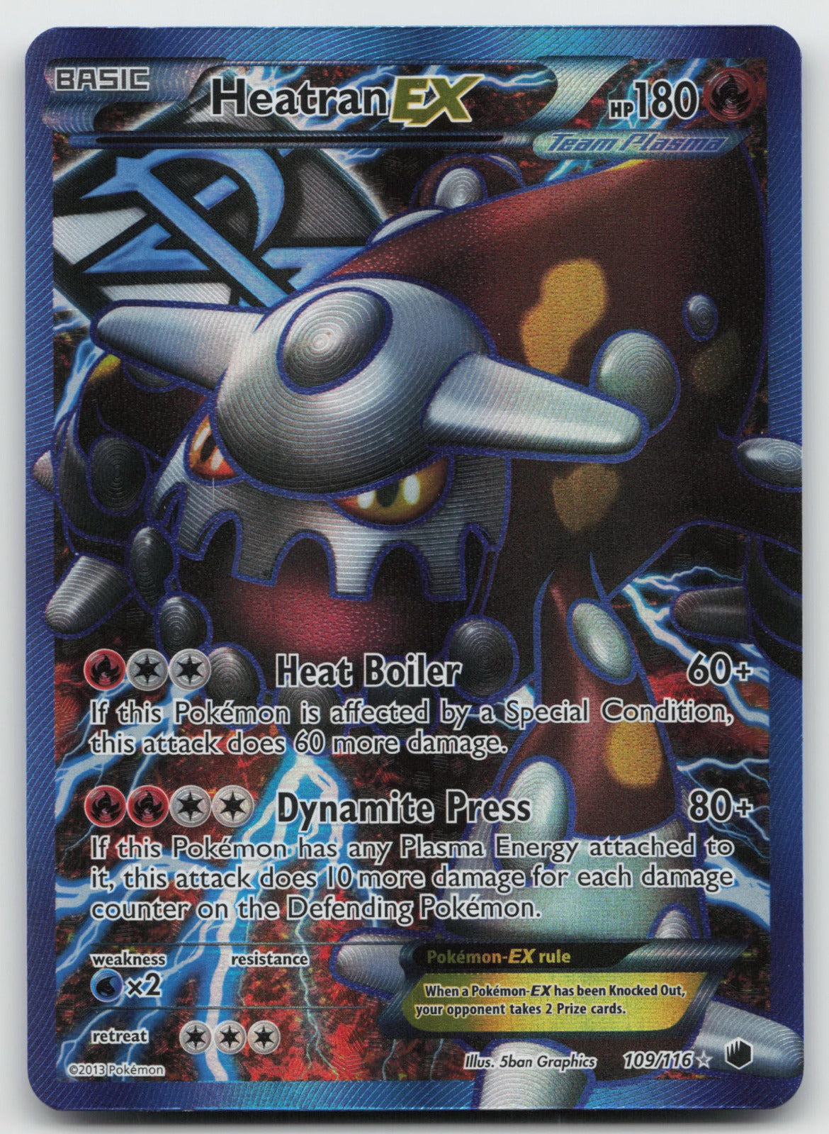 Heatran EX (Team Plasma) (Full Art) Holo Ultra Rare Plasma Freeze 109/116 VLP