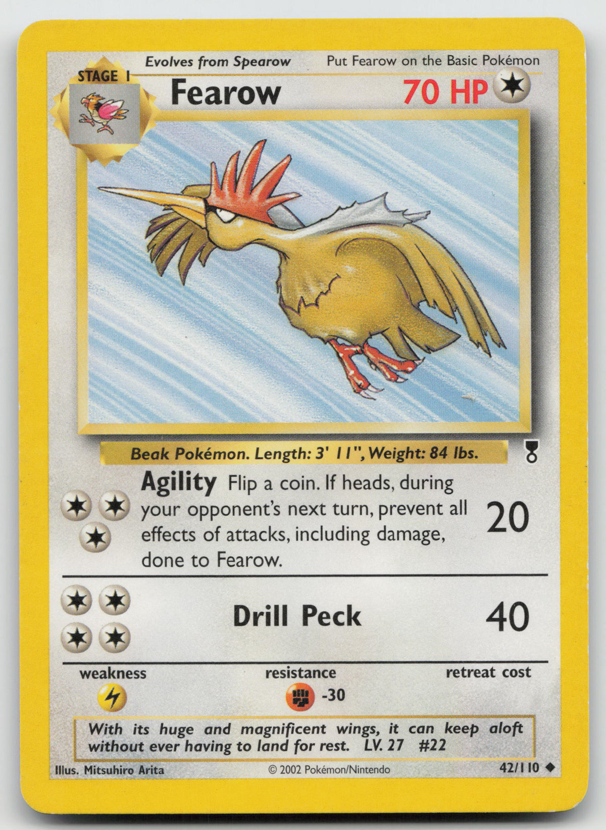 Fearow Uncommon Unlimited Legendary Collection 42/110 LP