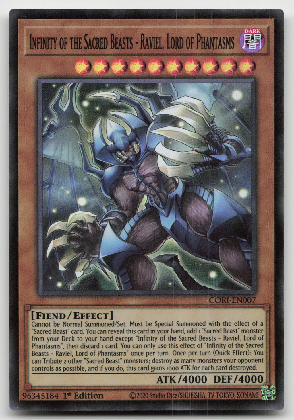 Infinity of the Sacred Beasts - Raviel Super Rare Chaos Origins CORI-EN007 NM