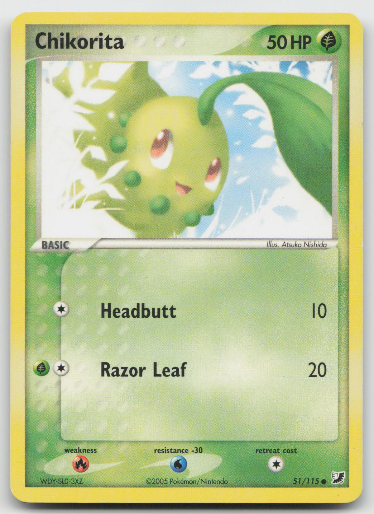 Chikorita Common Normal Unseen Forces 51/115 MP