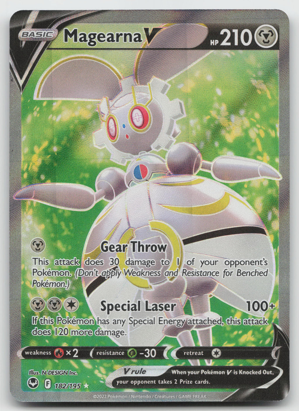 Magearna V (Full Art) Ultra Rare Holofoil SWSH12: Silver Tempest 182/195 NM