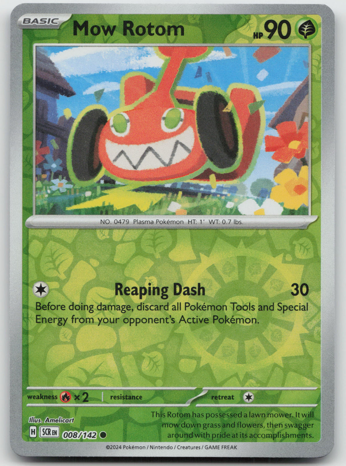 Mow Rotom Common Reverse Holo SV07: Stellar Crown 008/142 NM