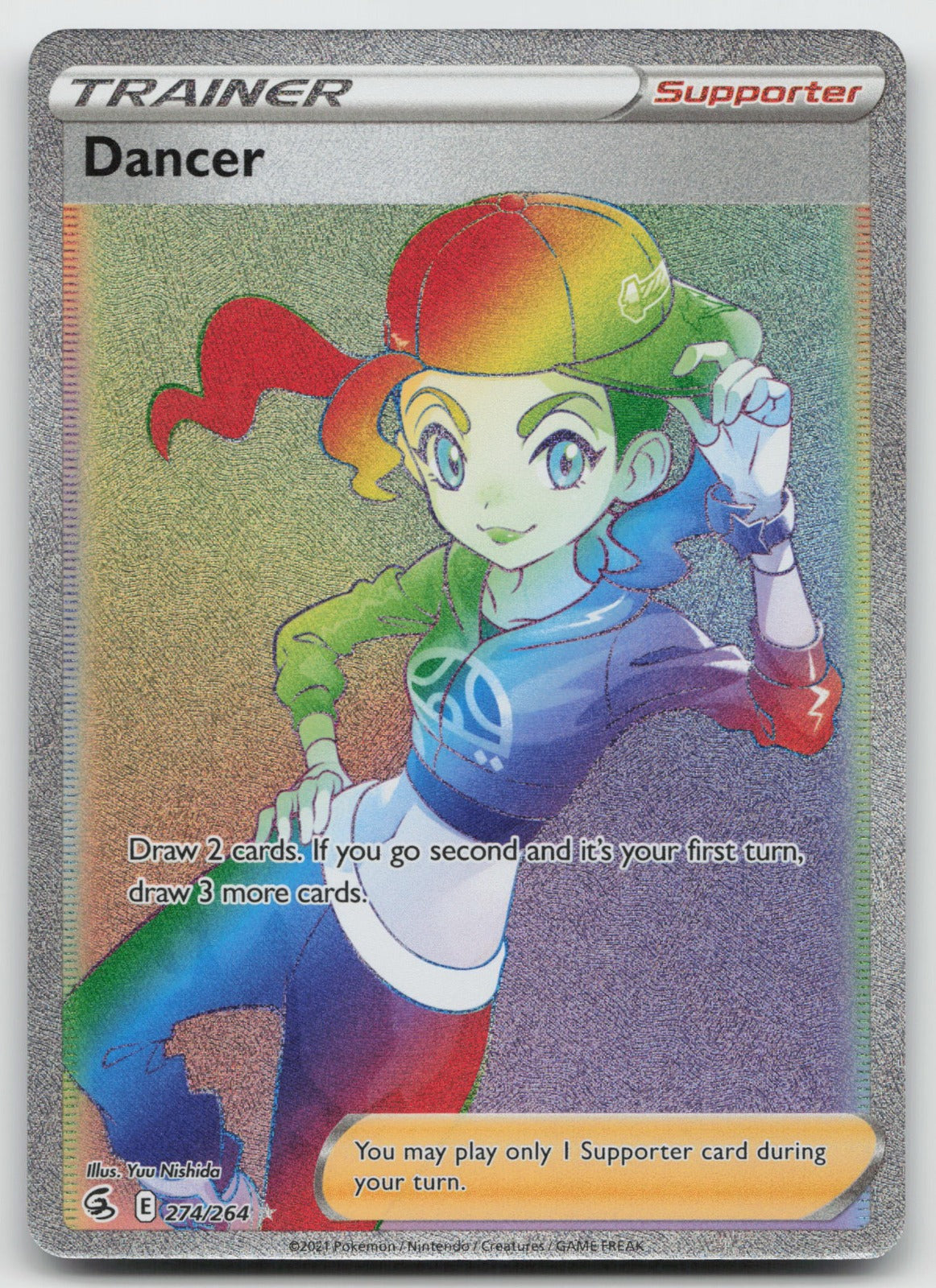 Dancer (Secret) Rainbow Rare Holo SWSH08: Fusion Strike 274/264 NM