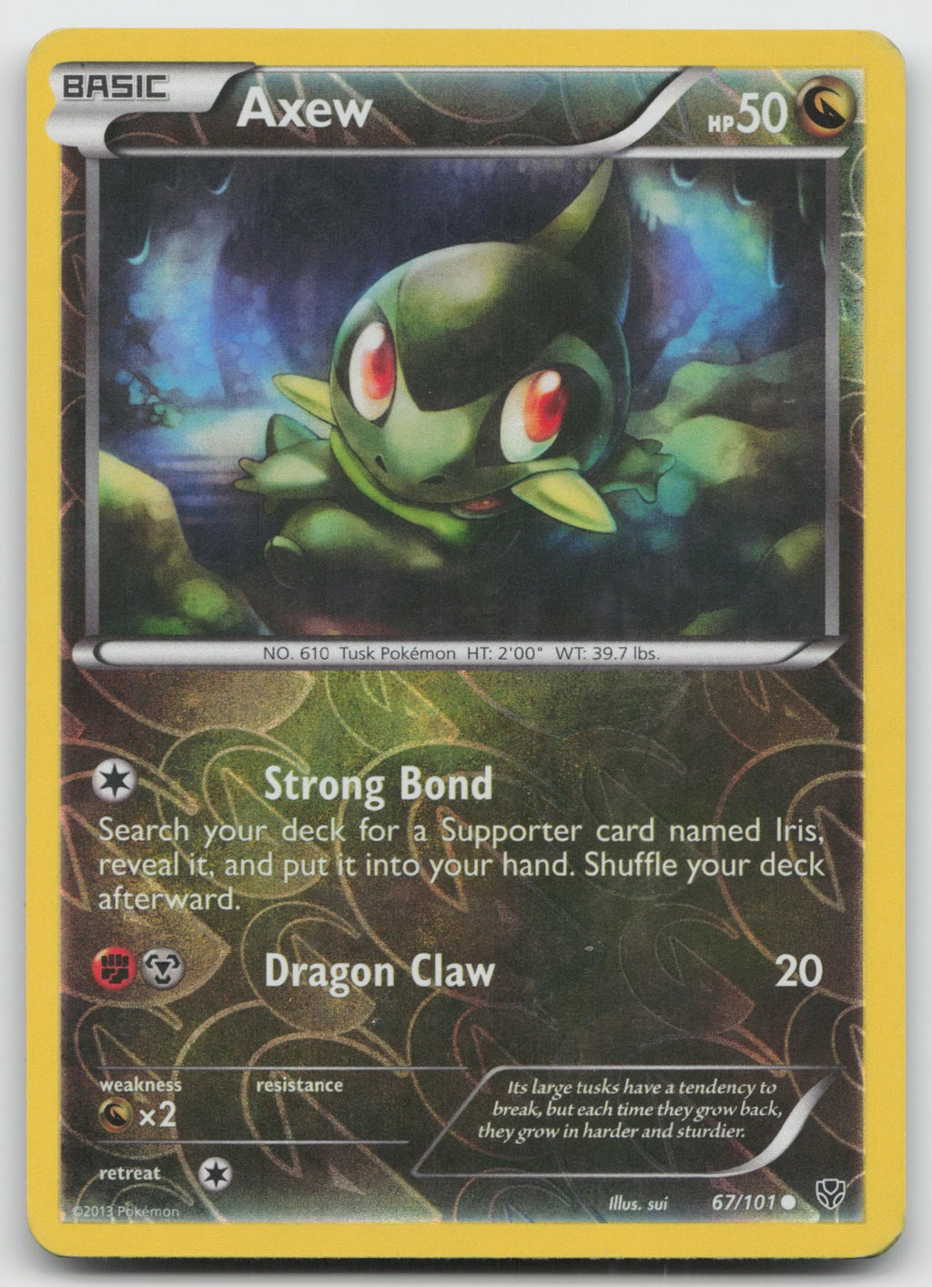 Axew Common Reverse Holo Plasma Blast 67/101 MP
