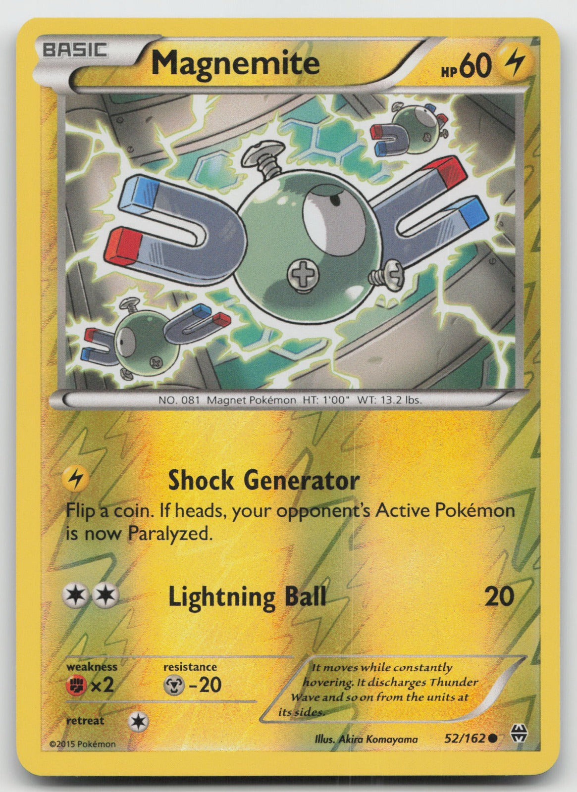 Magnemite Common Reverse Holo XY - BREAKthrough 52/162 LP
