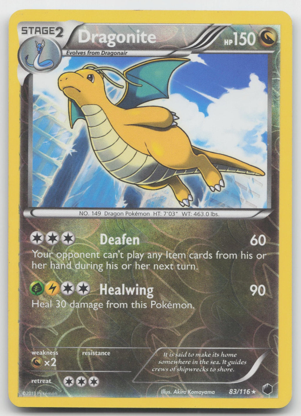 Dragonite Reverse Holo Rare Plasma Freeze 83/116 LP