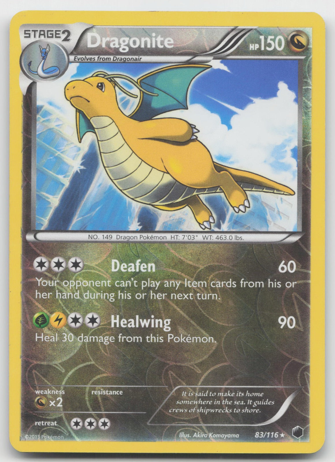 Dragonite Reverse Holo Rare Plasma Freeze 83/116 LP