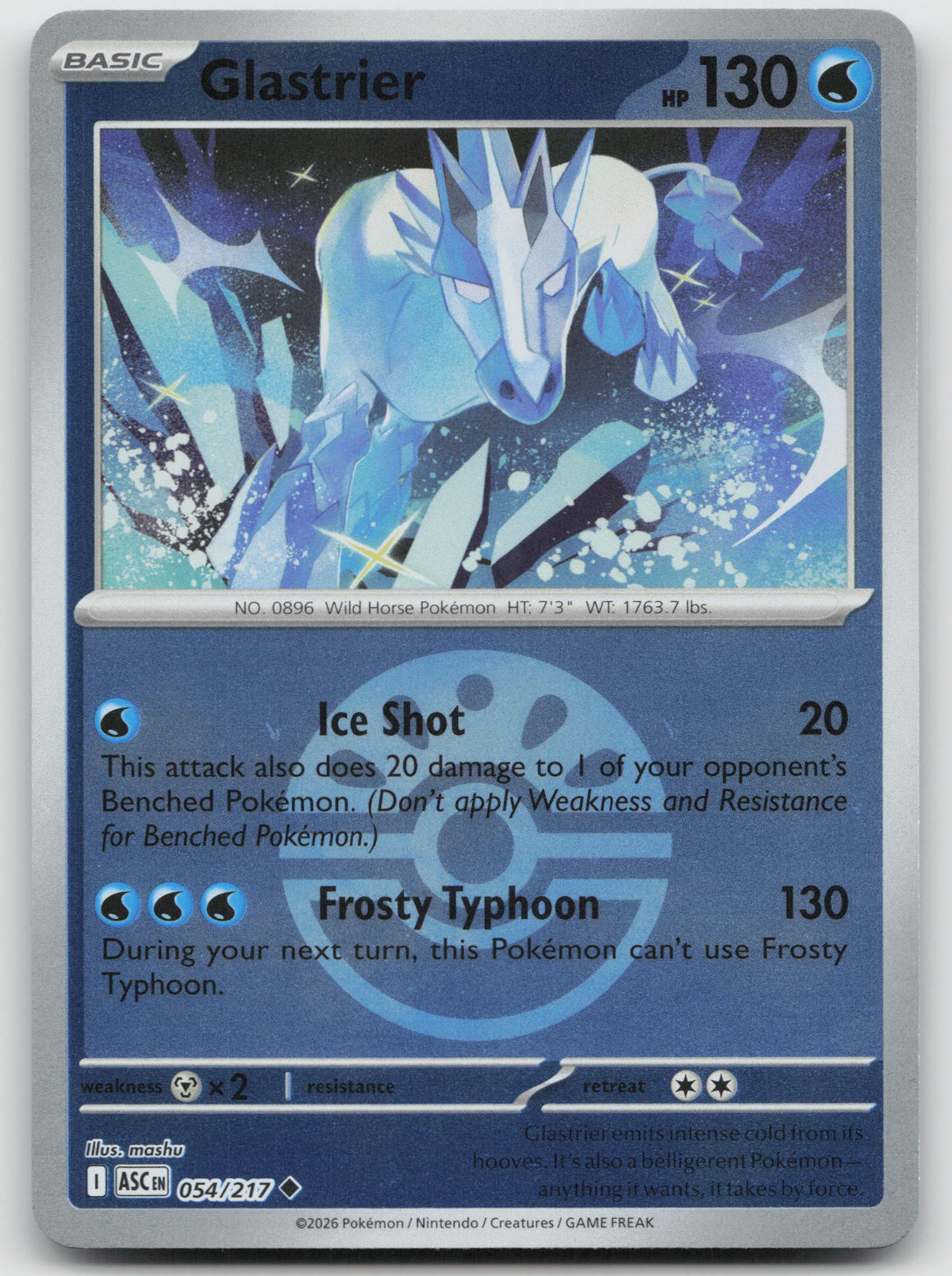 Glastrier (Friend Ball) Uncommon Reverse Holofoil ME: Ascended Heroes 054/217 NM