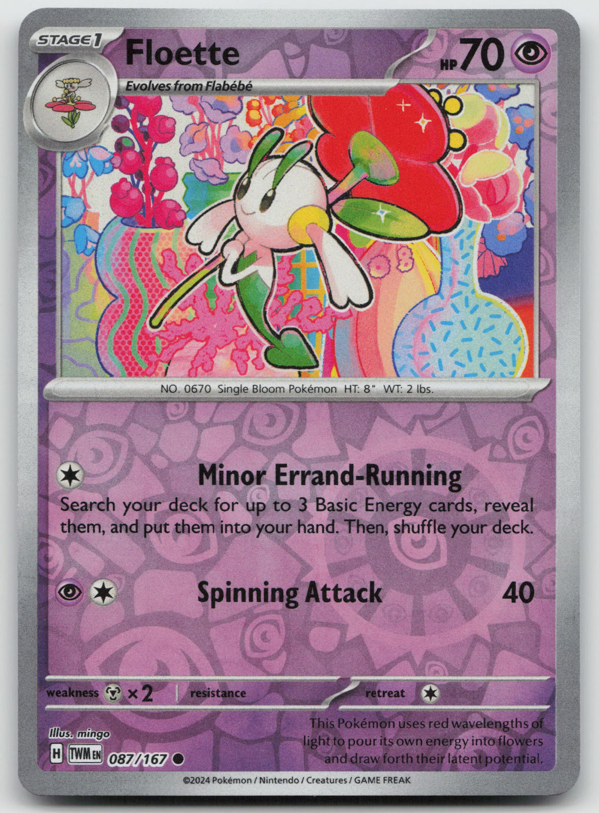 Floette Common Reverse Holo SV06: Twilight Masquerade 087/167 NM