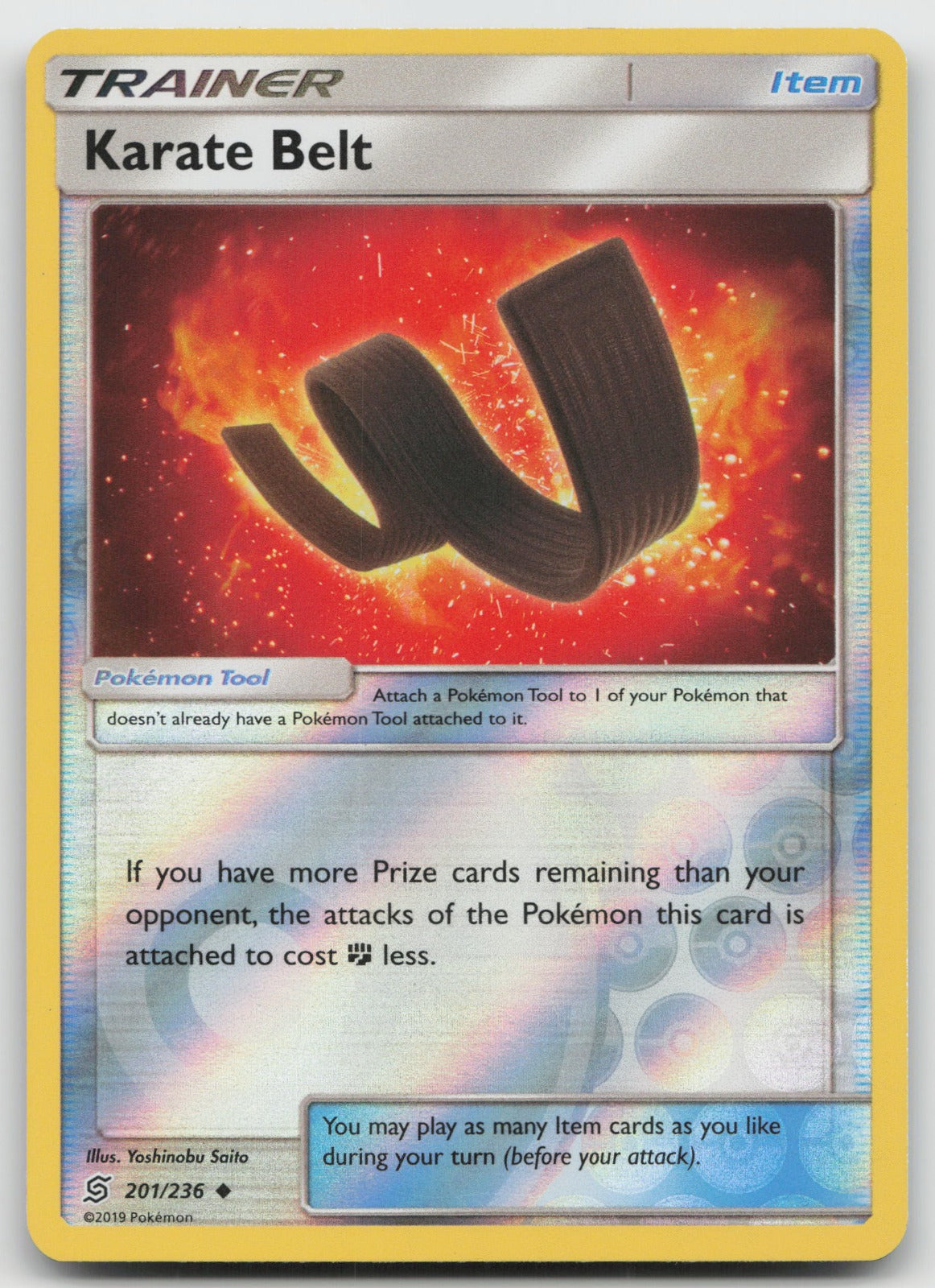 Karate Belt Reverse Holo Uncommon SM - Unified Minds 201/236 NM