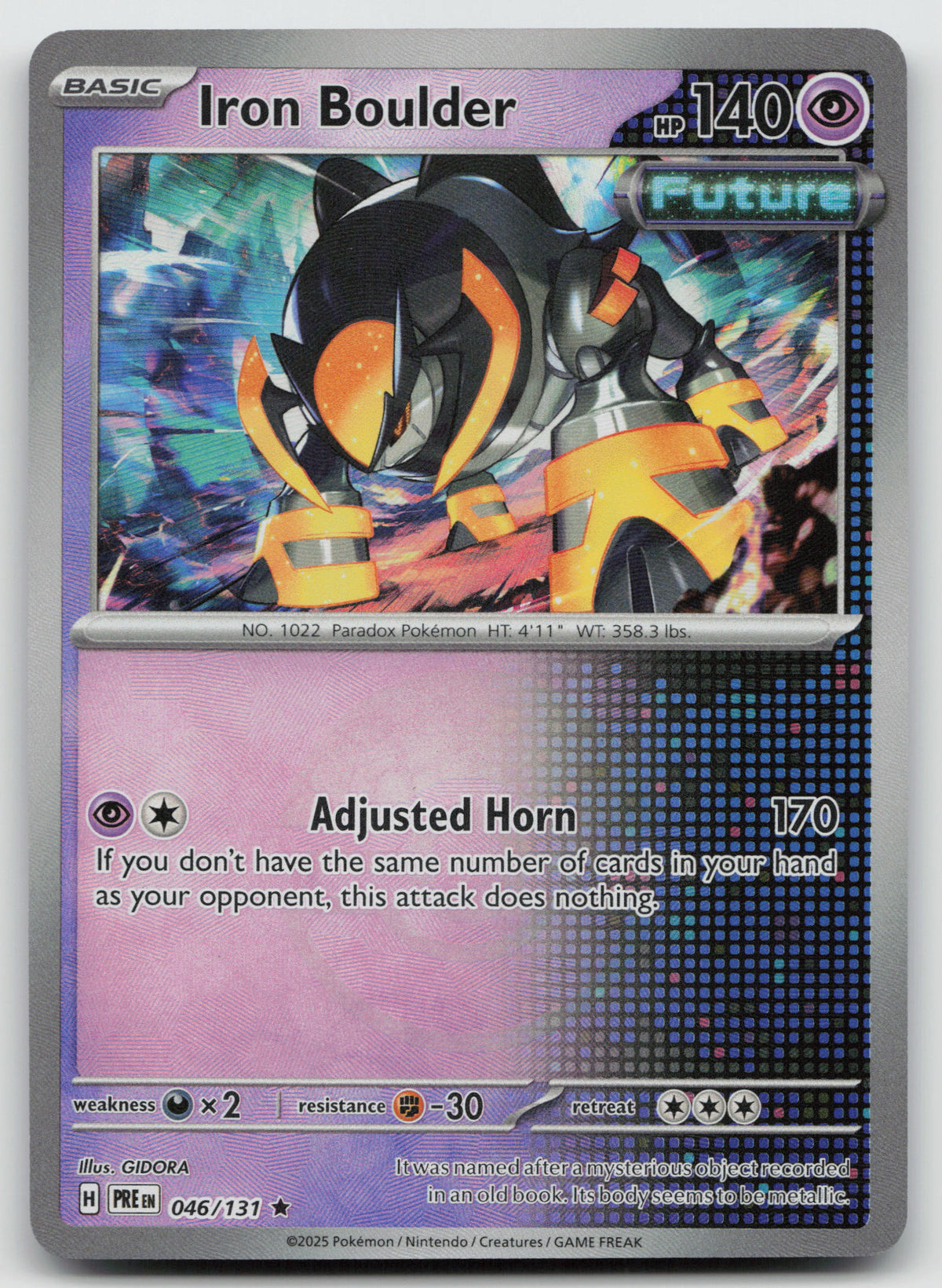 Iron Boulder (Poke Ball Pattern) Rare Holo SV: Prismatic Evolutions 046/131 NM