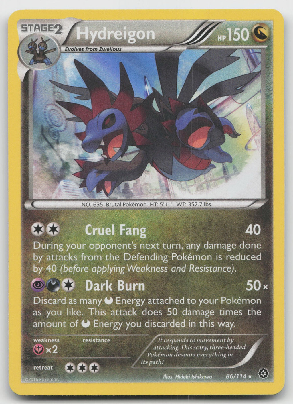 Hydreigon Holo Rare XY - Steam Siege 86/114 LP
