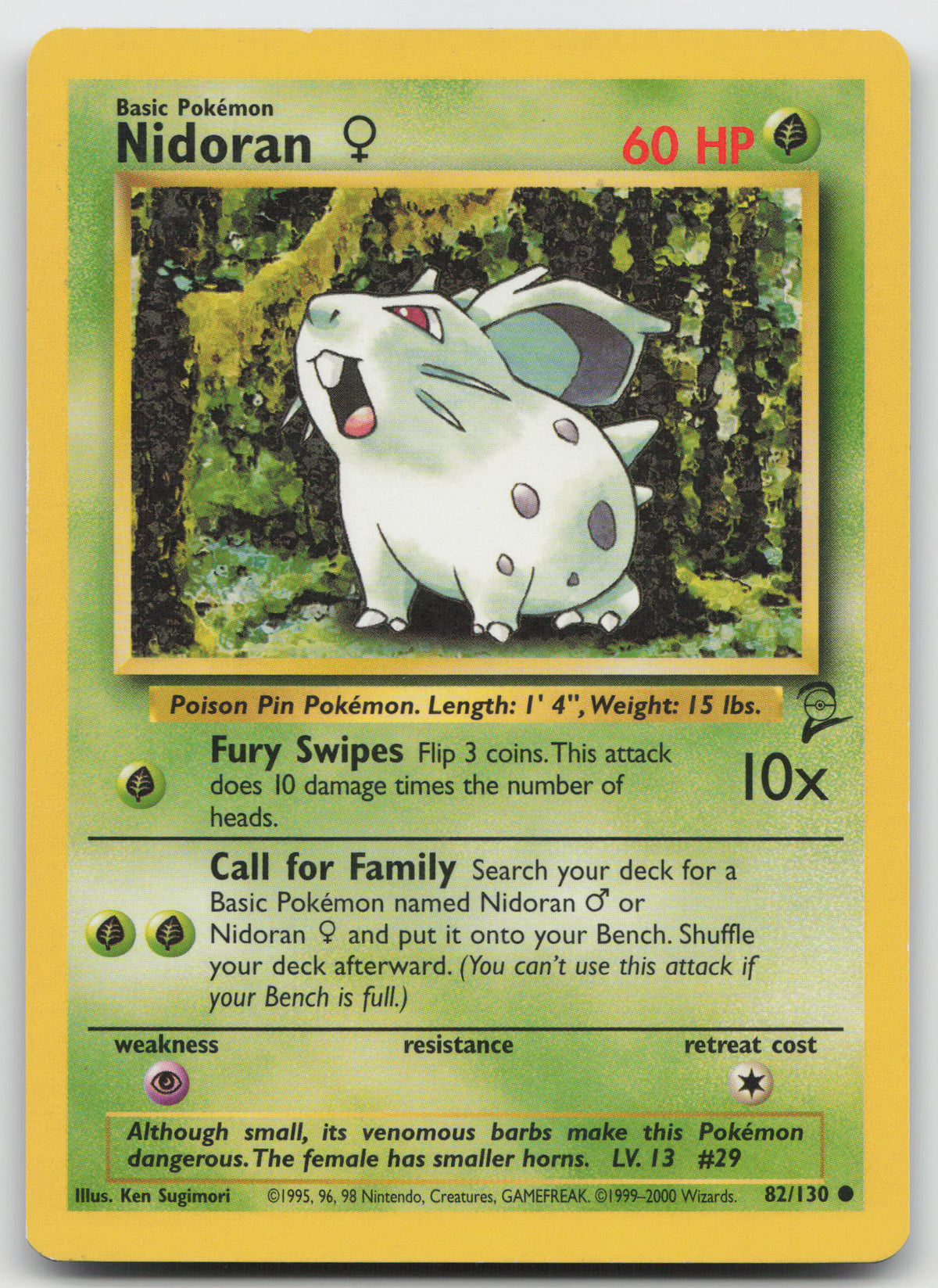 Nidoran F Common Unlimited Base Set 2 82/130 LP