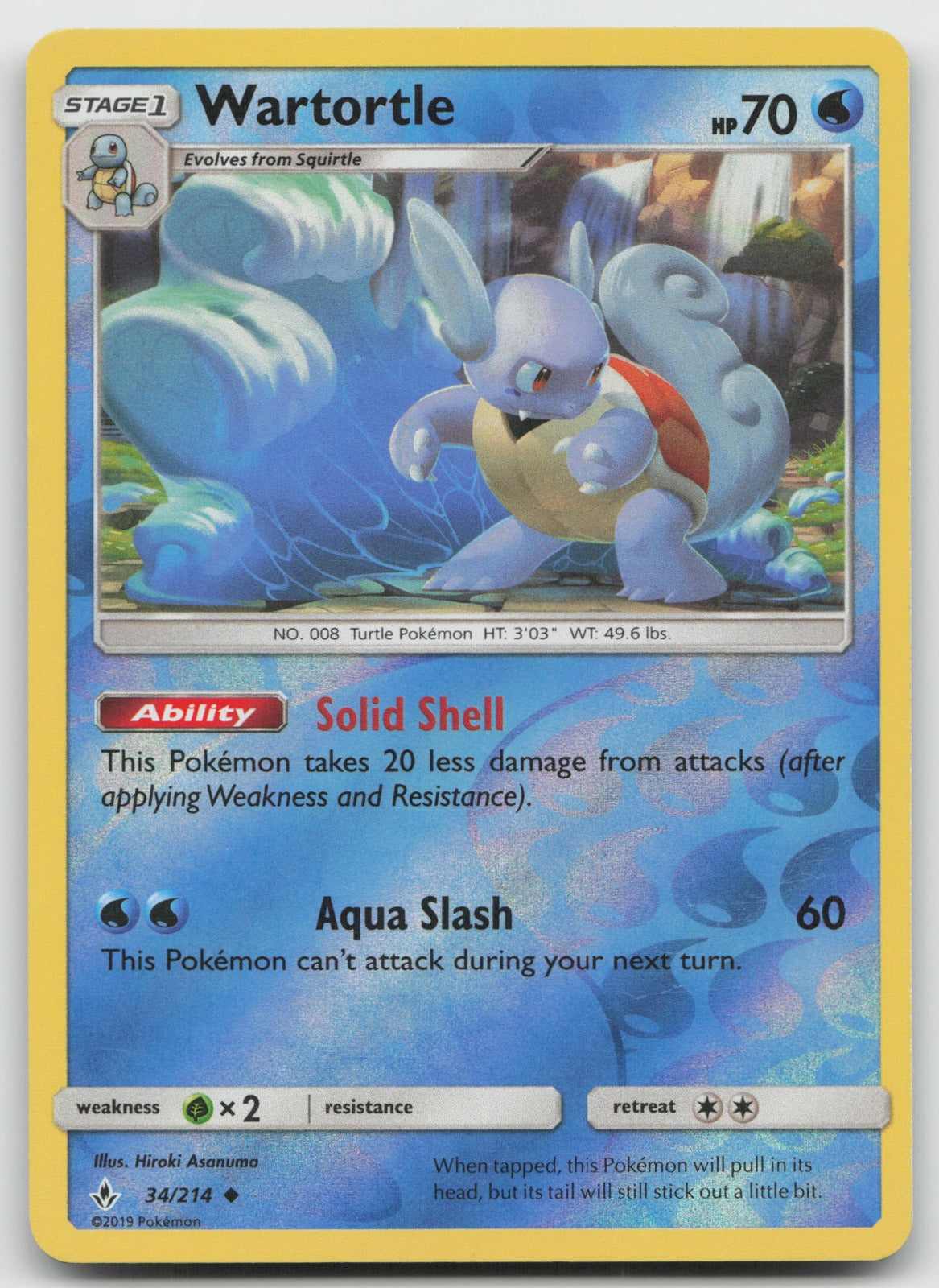 Wartortle Reverse Holo Uncommon SM - Unbroken Bonds 34/214 VLP
