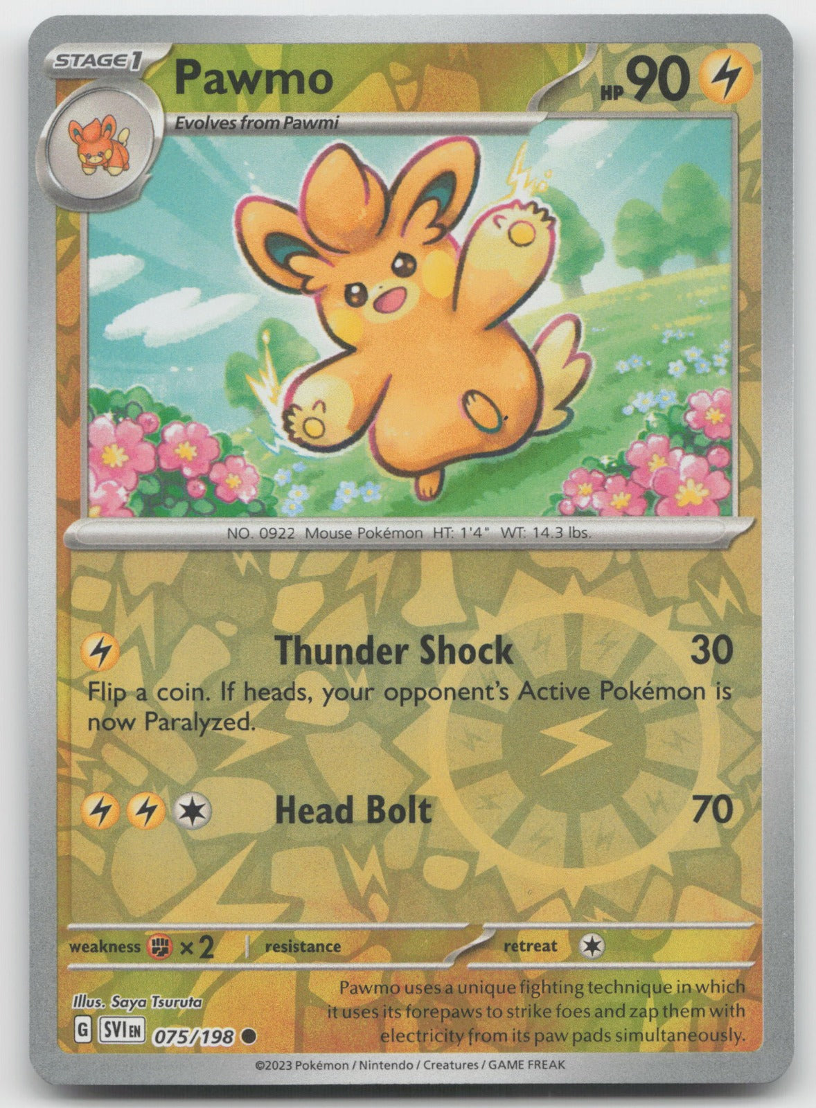 Pawmo Reverse Holo Common SV01: Scarlet & Violet Base Set 075/198 NM