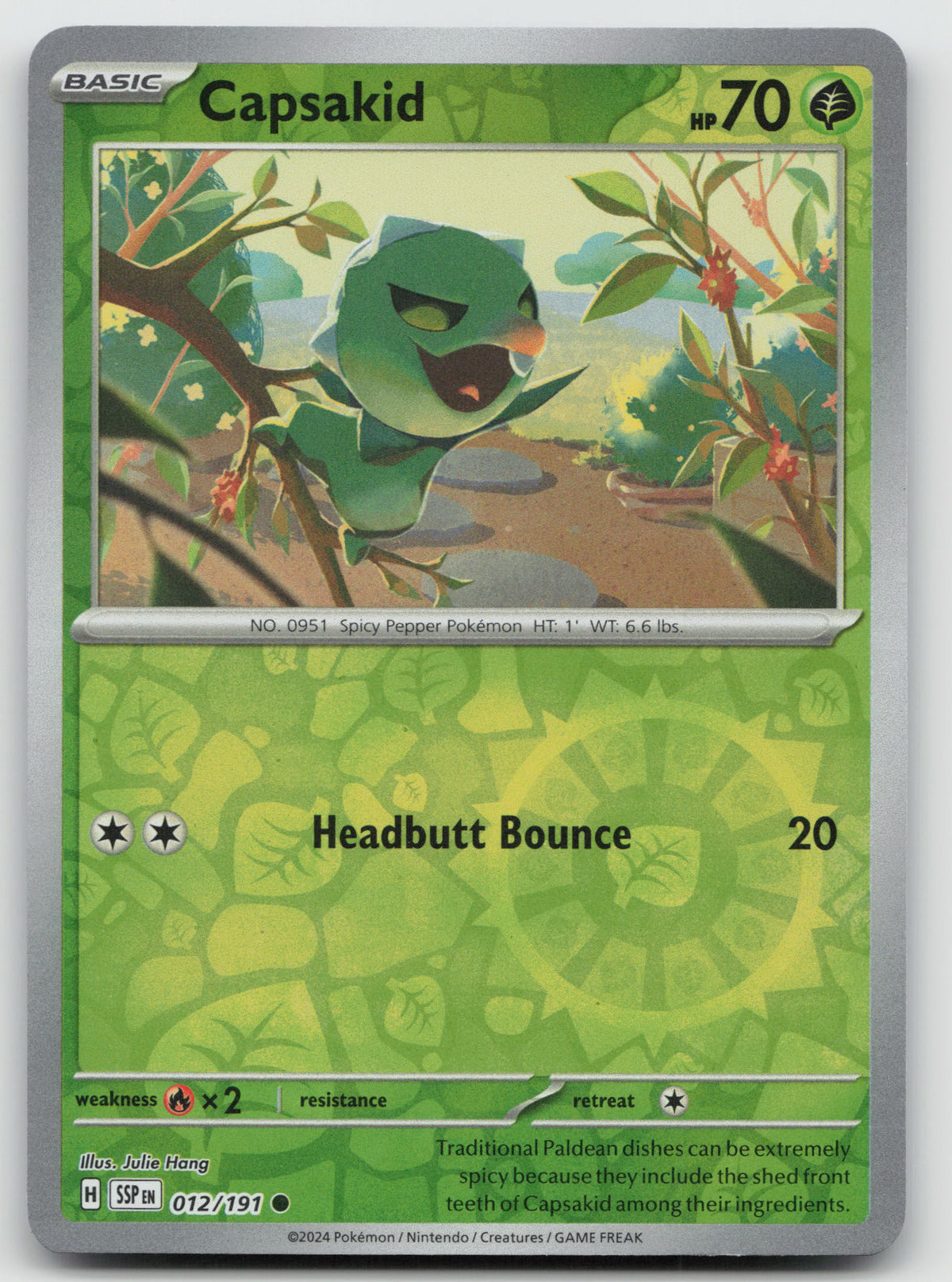 Capsakid Common Reverse Holo SV08: Surging Sparks 012/191 NM