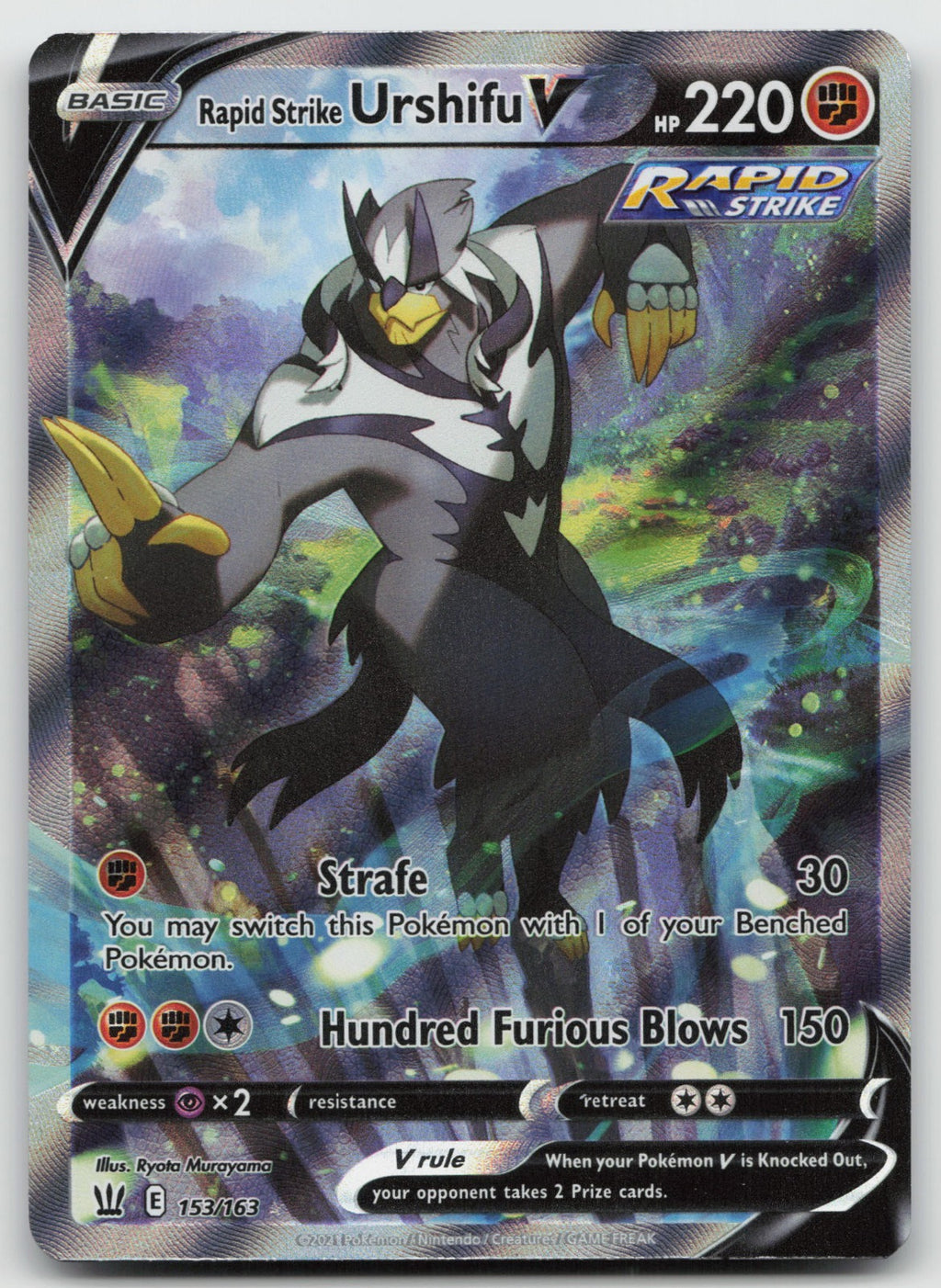 Rapid Strike Urshifu V (Alternate Full Art) Holo Rare Battle Styles 153/163 NM