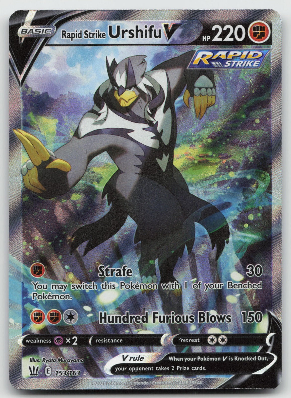 Rapid Strike Urshifu V (Alternate Full Art) Holo Rare Battle Styles 153/163 NM