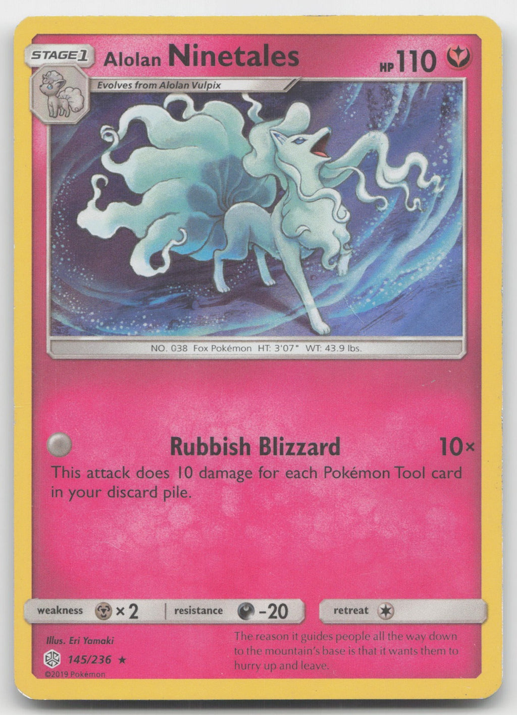 Alolan Ninetales Holo Rare SM - Cosmic Eclipse 145/236 HP