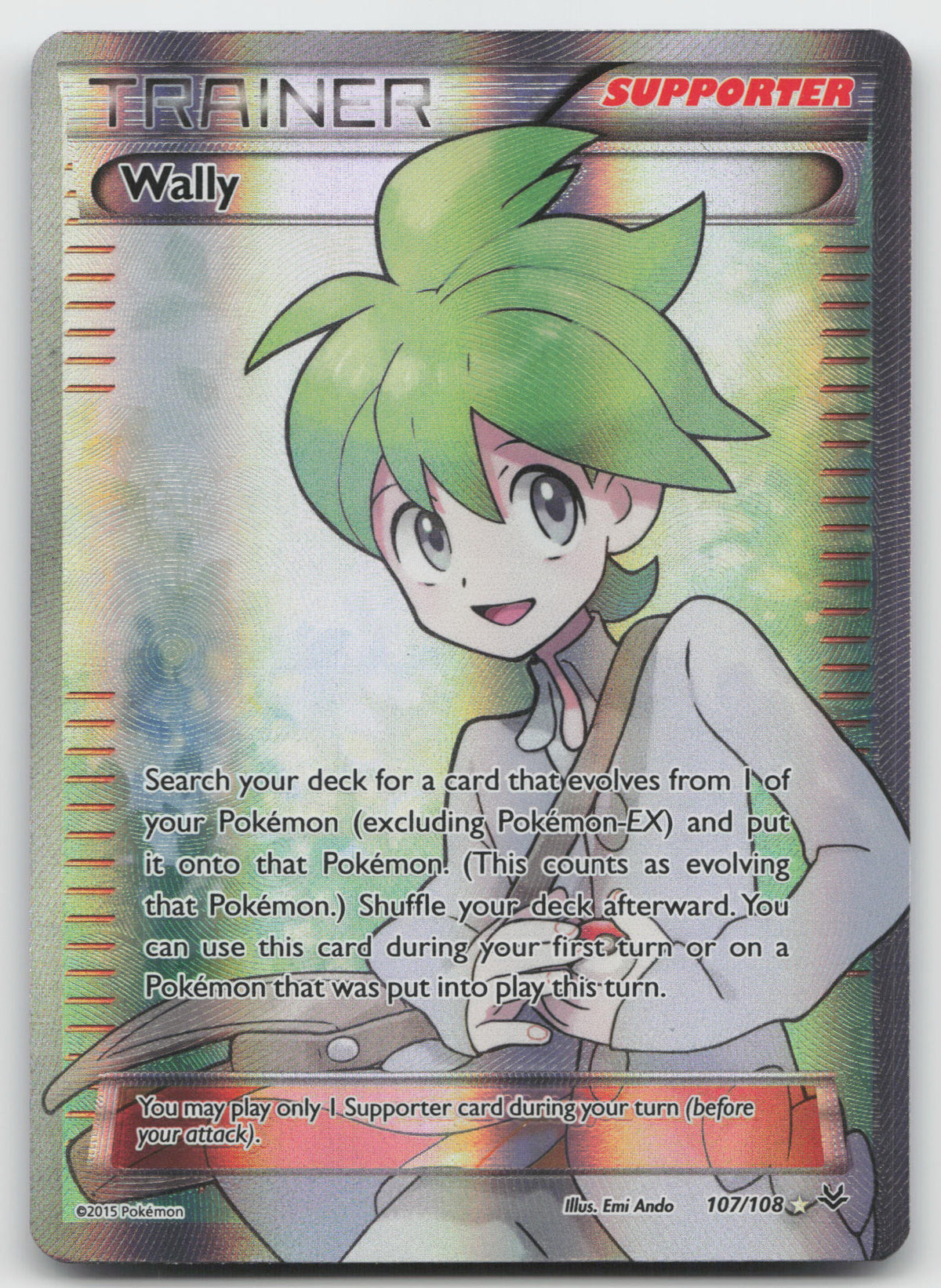 Wally (Full Art) Ultra Rare Holofoil XY - Roaring Skies 107/108 NM/VLP