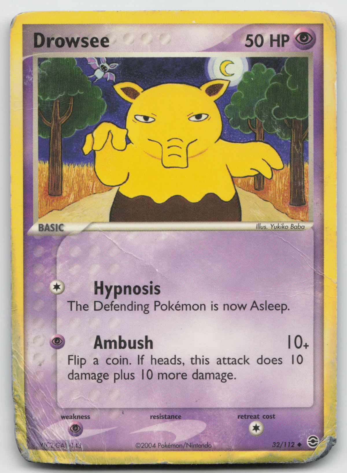 Drowsee Uncommon Normal FireRed & LeafGreen 32/112 DAMAGED