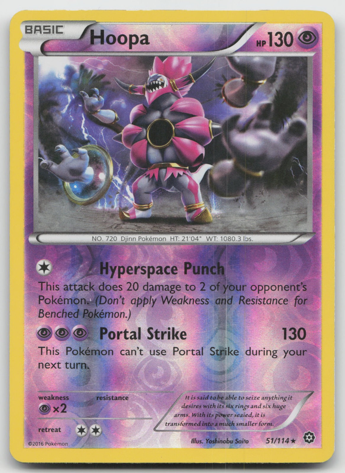 Hoopa Rare Reverse Holo XY - Steam Siege 51/114 LP