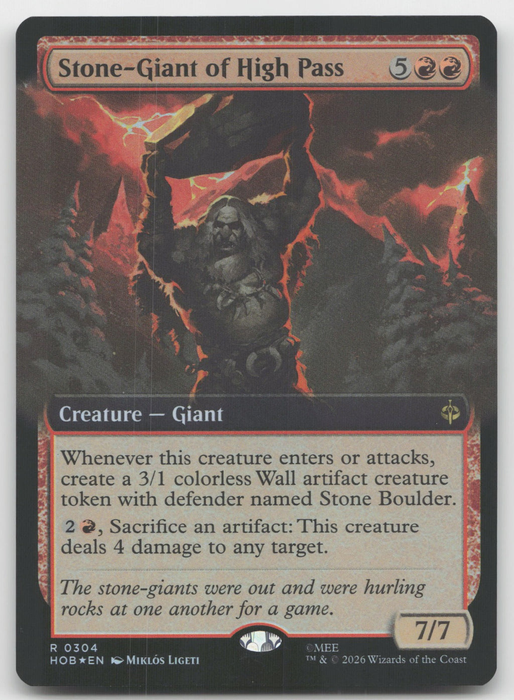Stone-Giant of High Pass (Extended Art) R Foil The Hobbit 304 NM