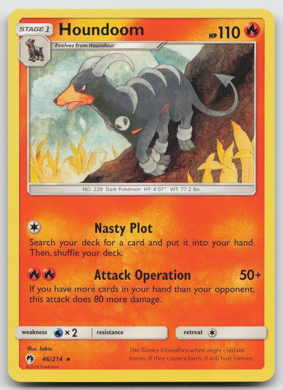 Houndoom Rare SM - Lost Thunder 46/214 NM