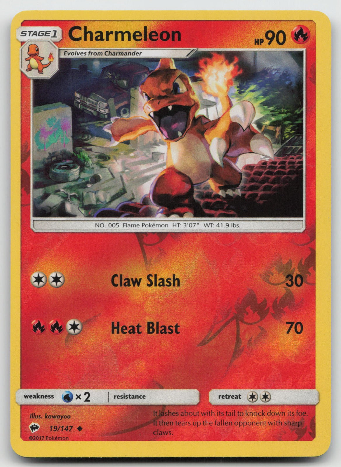 Charmeleon Reverse Holo Uncommon SM - Burning Shadows 19/147 NM