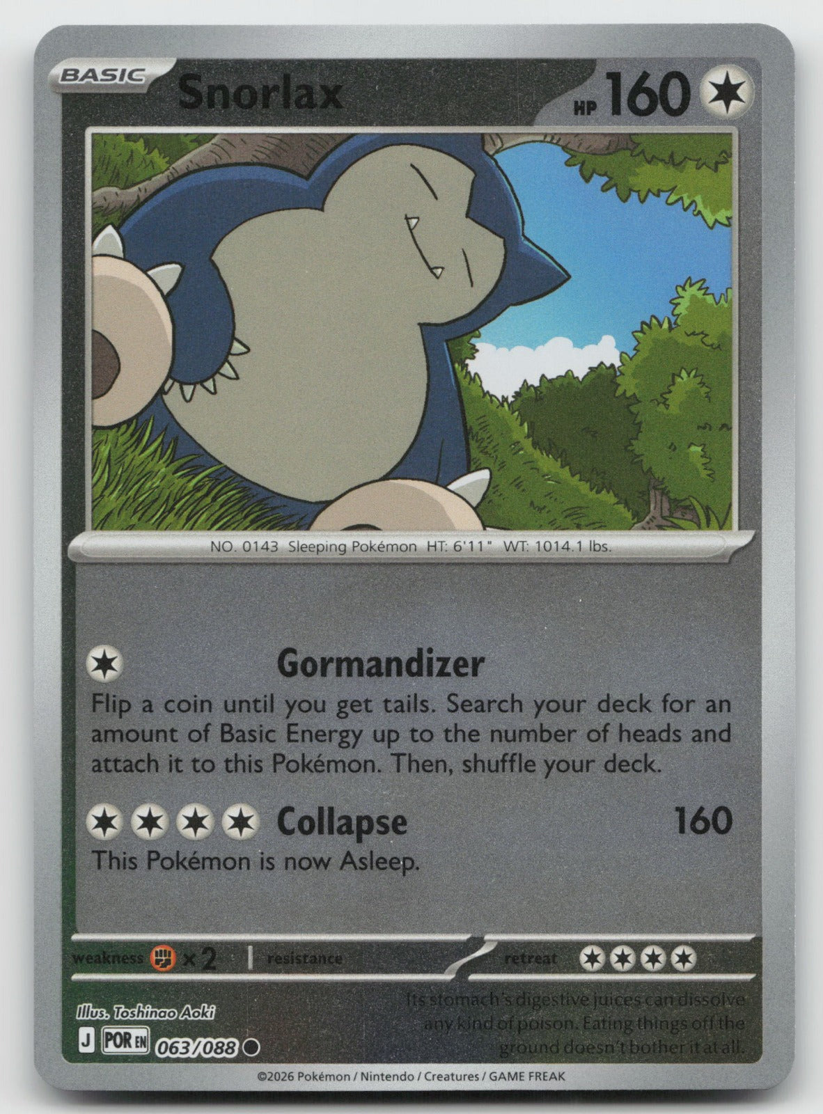 Snorlax Common Reverse Holo ME03: Perfect Order 063/088 NM