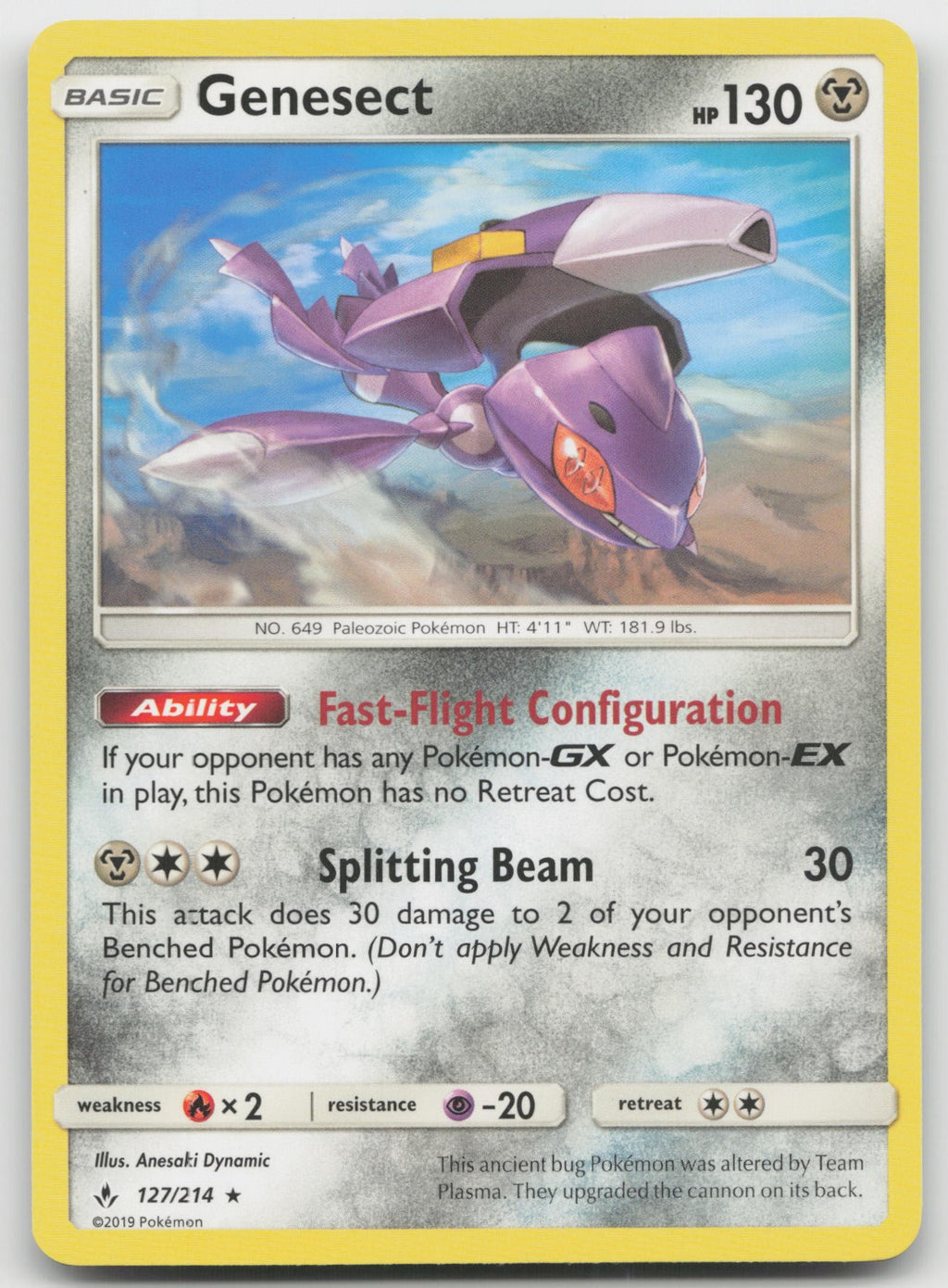 Genesect Rare SM - Unbroken Bonds 127/214 VLP