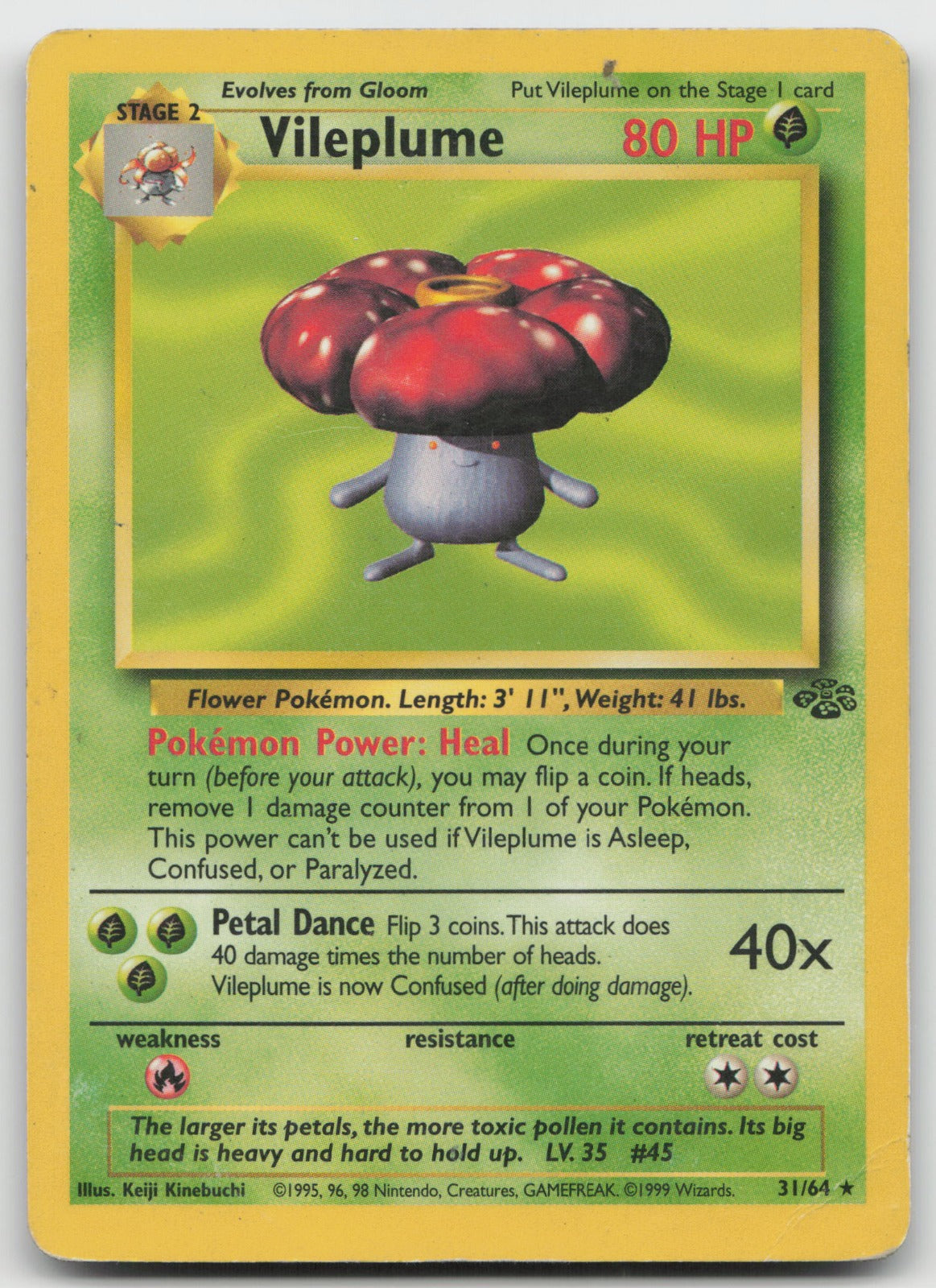 Vileplume Unlimited Rare Jungle 31/64 DMG