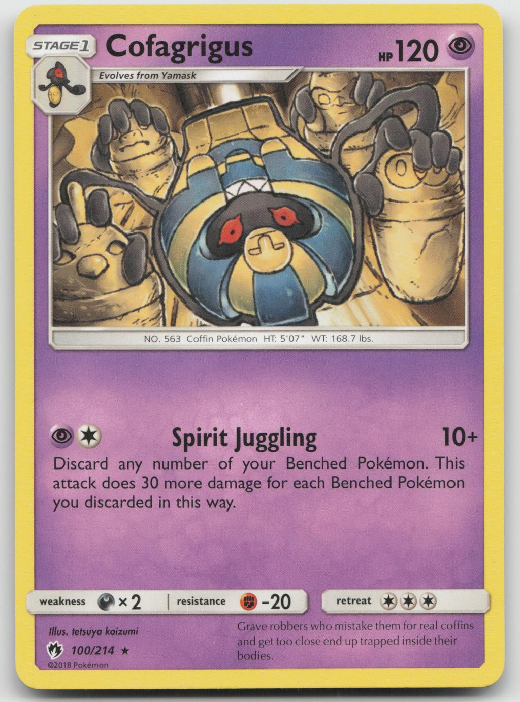 Cofagrigus Rare SM - Lost Thunder 100/214 LP