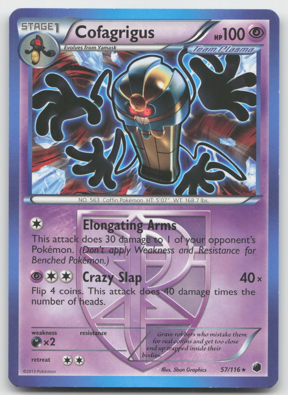 Cofagrigus (Team Plasma) Rare Plasma Freeze 57/116 LP