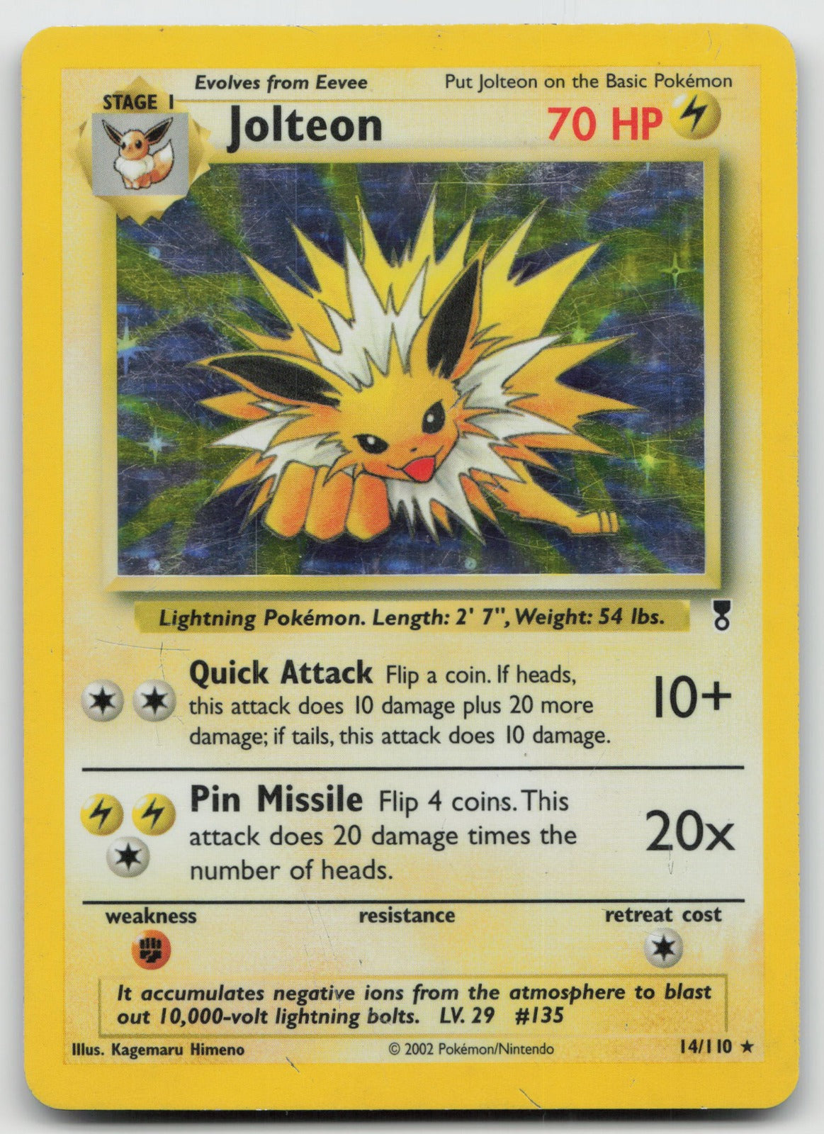 Jolteon Holo Rare Legendary Collection 14/110 MP