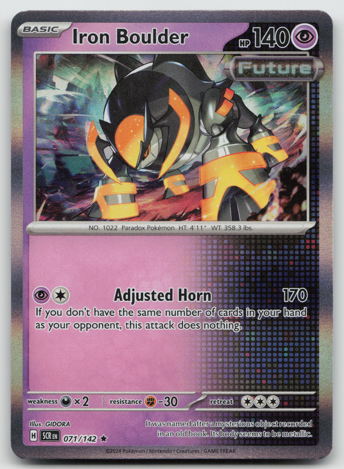 Iron Boulder Rare Holo SV07: Stellar Crown 071/142 NM