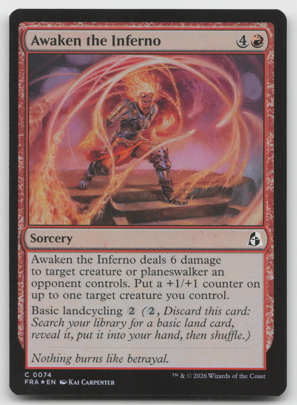 Awaken the Inferno C Foil Reality Fracture 74 NM
