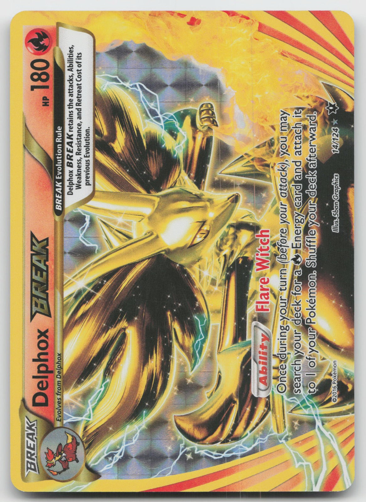 Delphox BREAK Rare BREAK XY - Fates Collide 14/124 NM