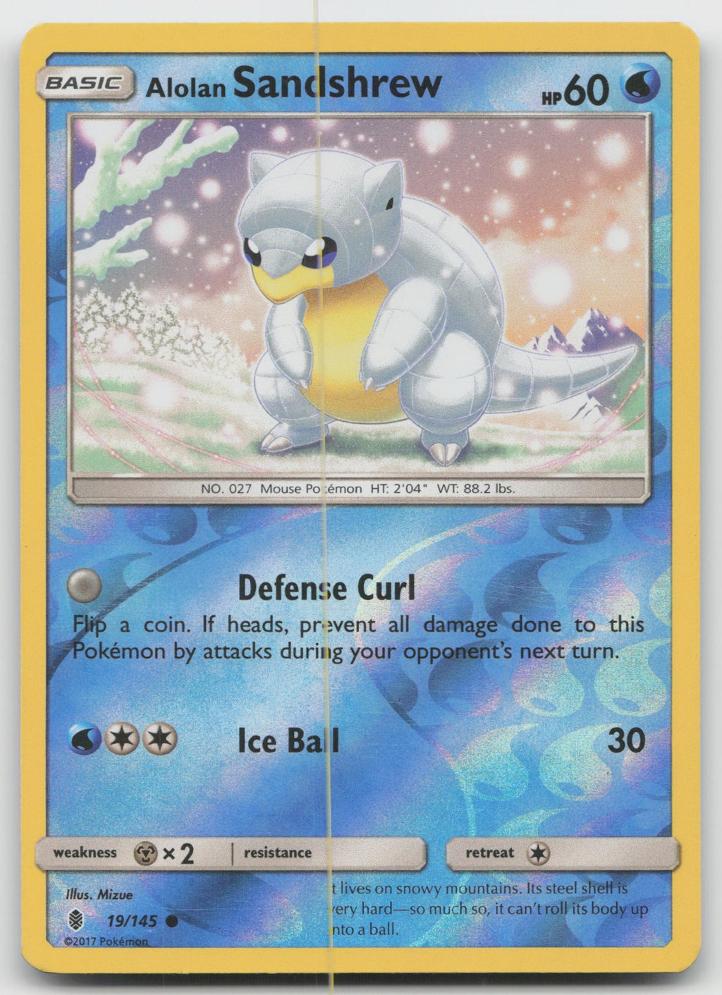 Alolan Sandshrew Reverse Holo Common SM - Guardians Rising 19/145 LP