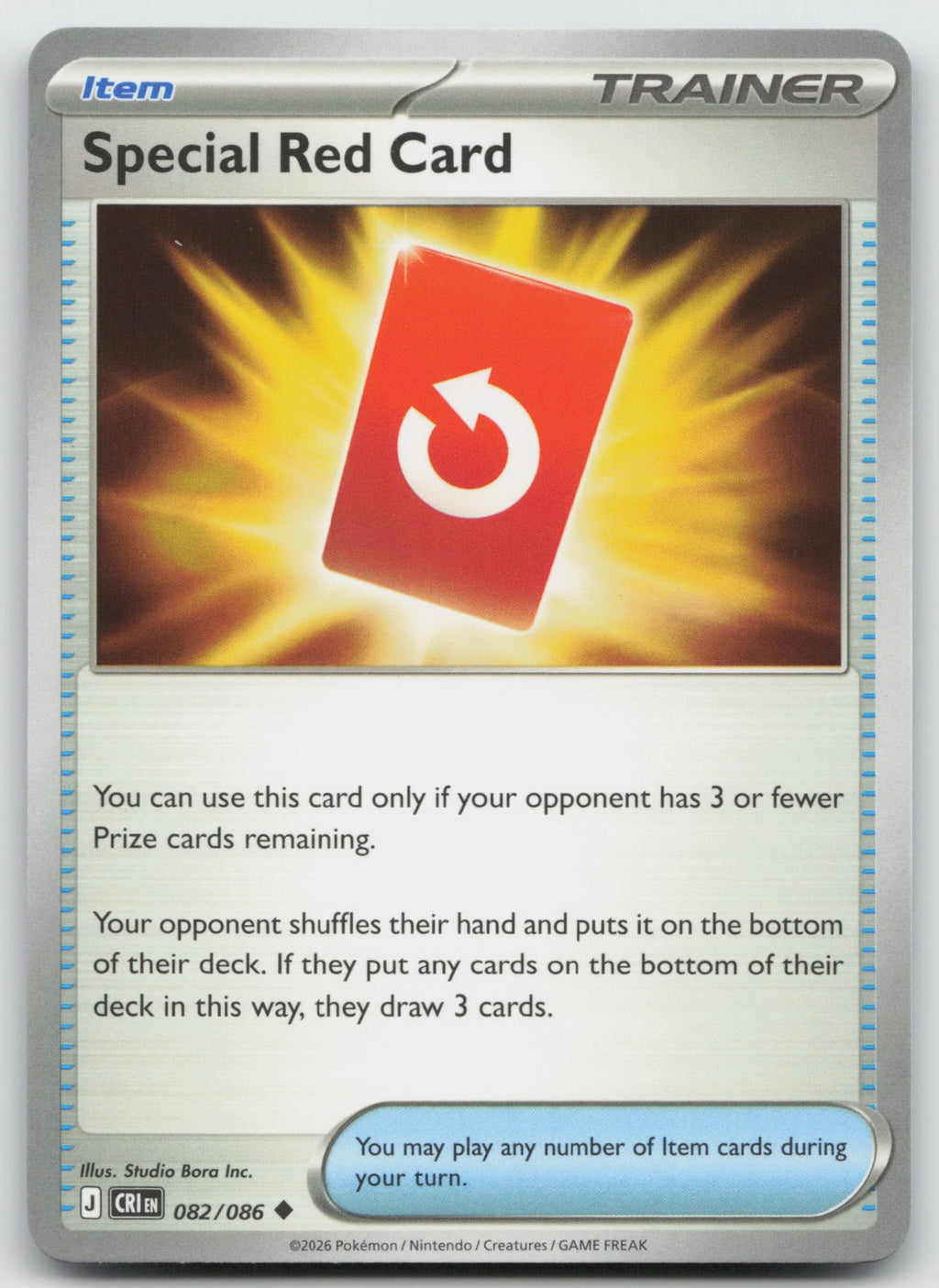Special Red Card - Uncommon ME04: Chaos Rising 082/086 NM