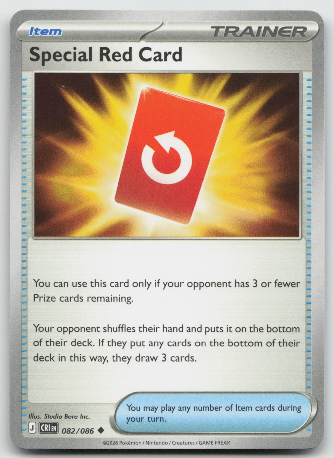 Special Red Card - Uncommon ME04: Chaos Rising 082/086 NM