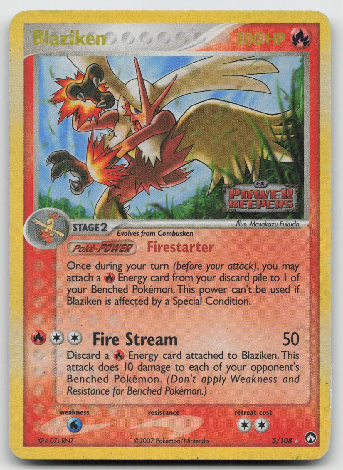 Blaziken Rare Reverse Holo Power Keepers 5/108 HP