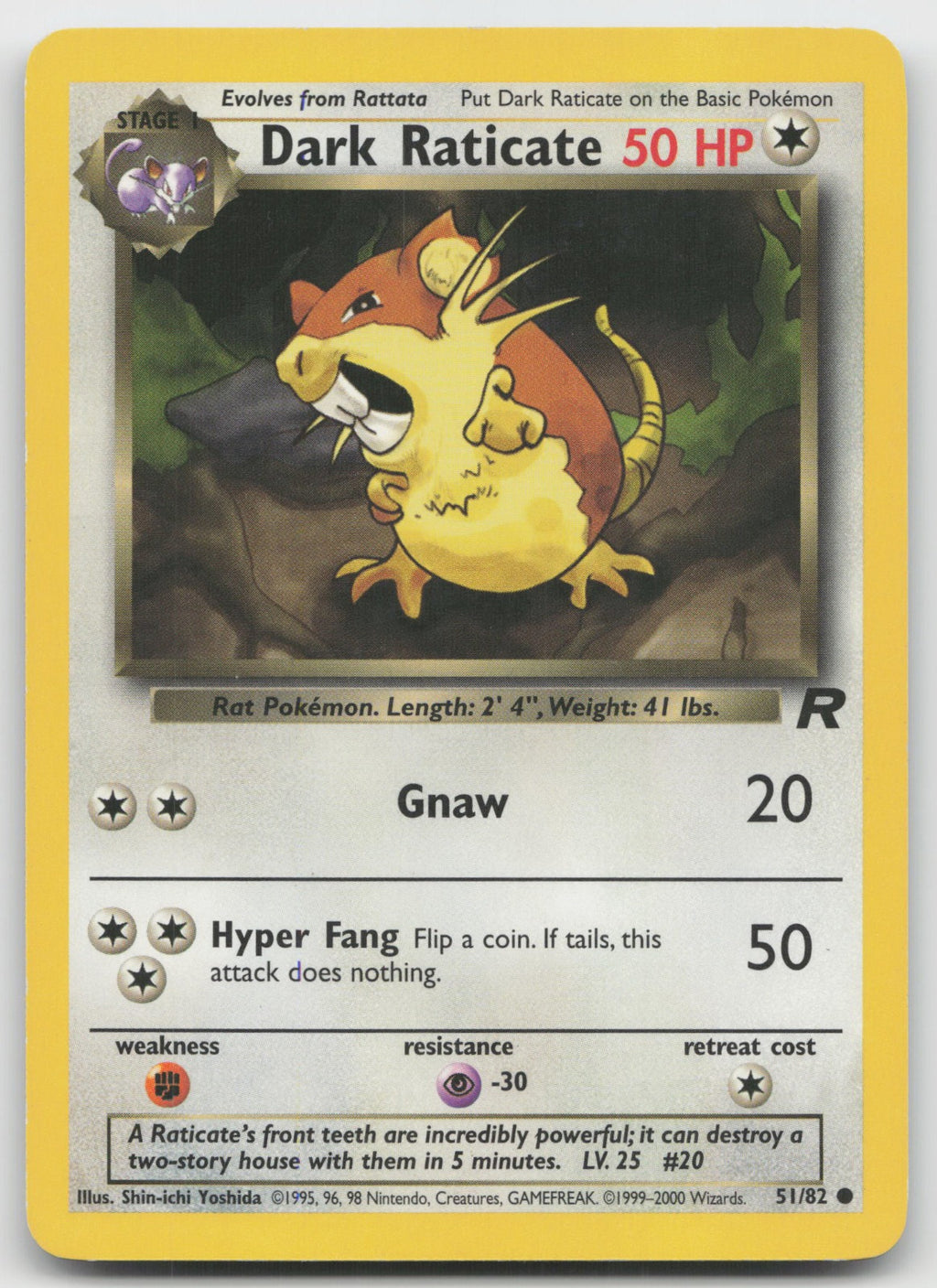Dark Raticate Common Unlimited Team Rocket 51/82 MP