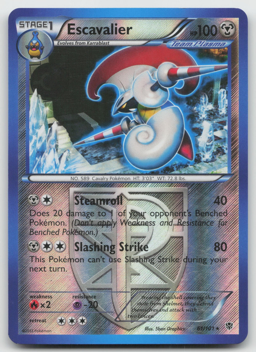 Escavalier (Team Plasma) Rare Reverse Holo Plasma Blast 61/101 NM